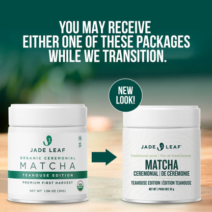 Jade Leaf Organic Ceremonial Grade Matcha Green Tea Powder - Pure Japanese First Harvest 30g Tin