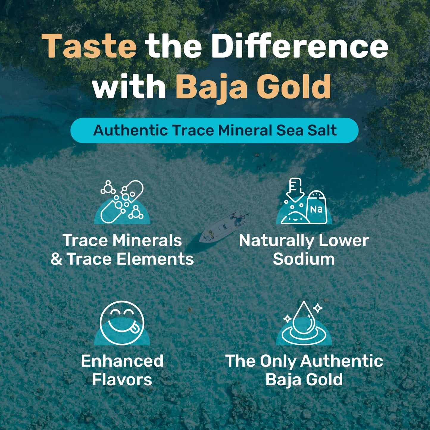 Baja Gold Mineral Sea Salt - Natural Grain Salt for Cooking & Baking | 1 lb. Resealable Bag