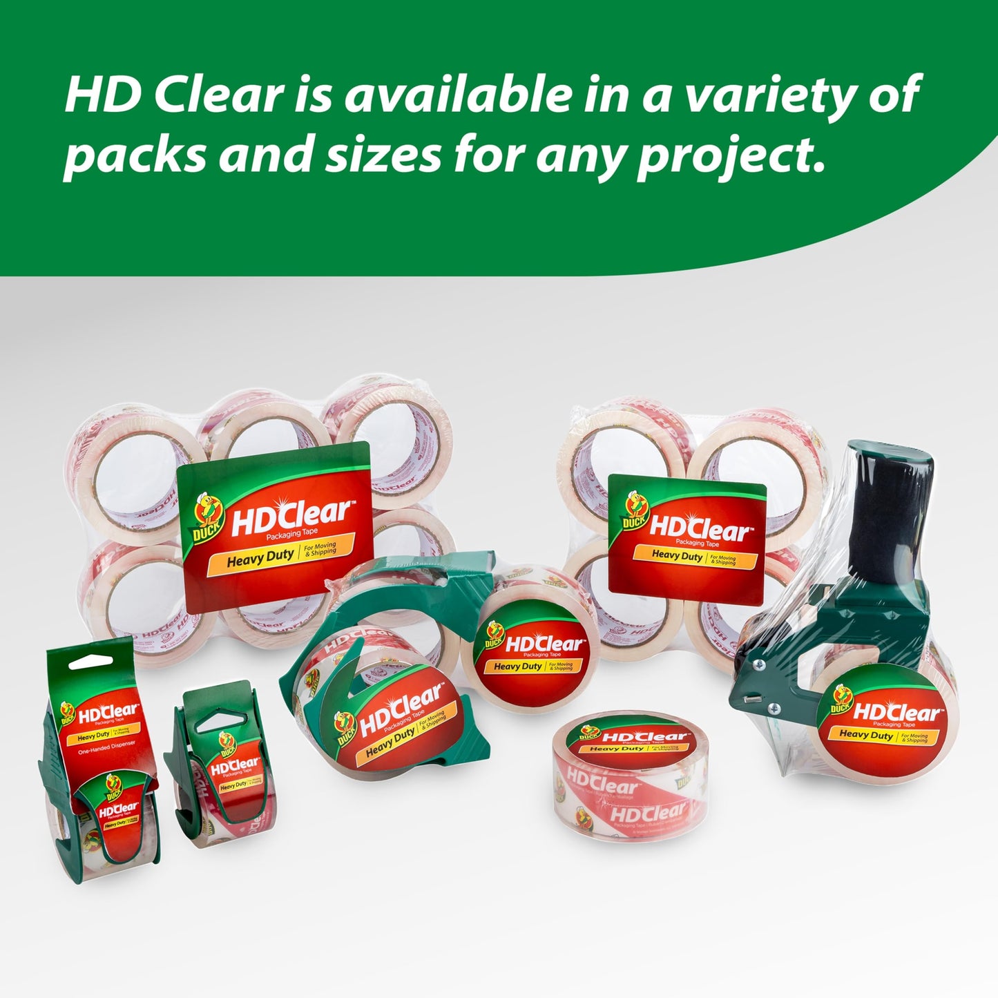 Duck Brand HD Clear High Performance Packaging Tape, 1.88-Inch x 54.6-Yard, Crystal Clear, 6-Pack (441962) Duck
