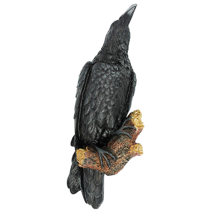 Design Toscano The Raven's Perch Halloween Gothic Decor Wall Sculpture, 46 cm, Polyresin, Full Color