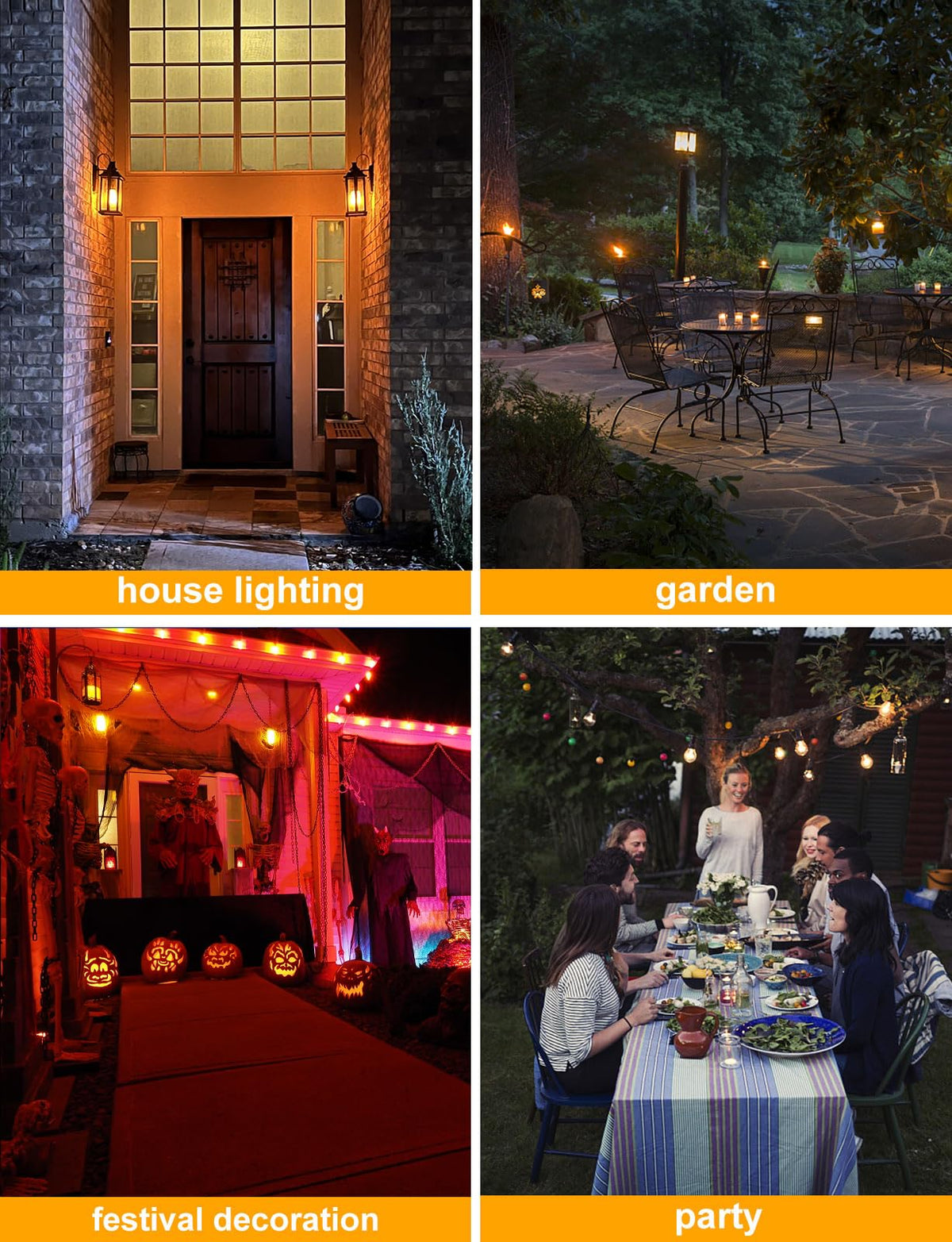 【Upgraded】 Hompavo LED Flame Light Bulb, 4 Modes Flickering Light Bulbs with Upside Down Effect, E26/E27 Base Flame Bulb for Halloween, Christmas, Party, Indoor and Outdoor Home Decoration (4 Pack) 🍁 All In One Marketplace Canada