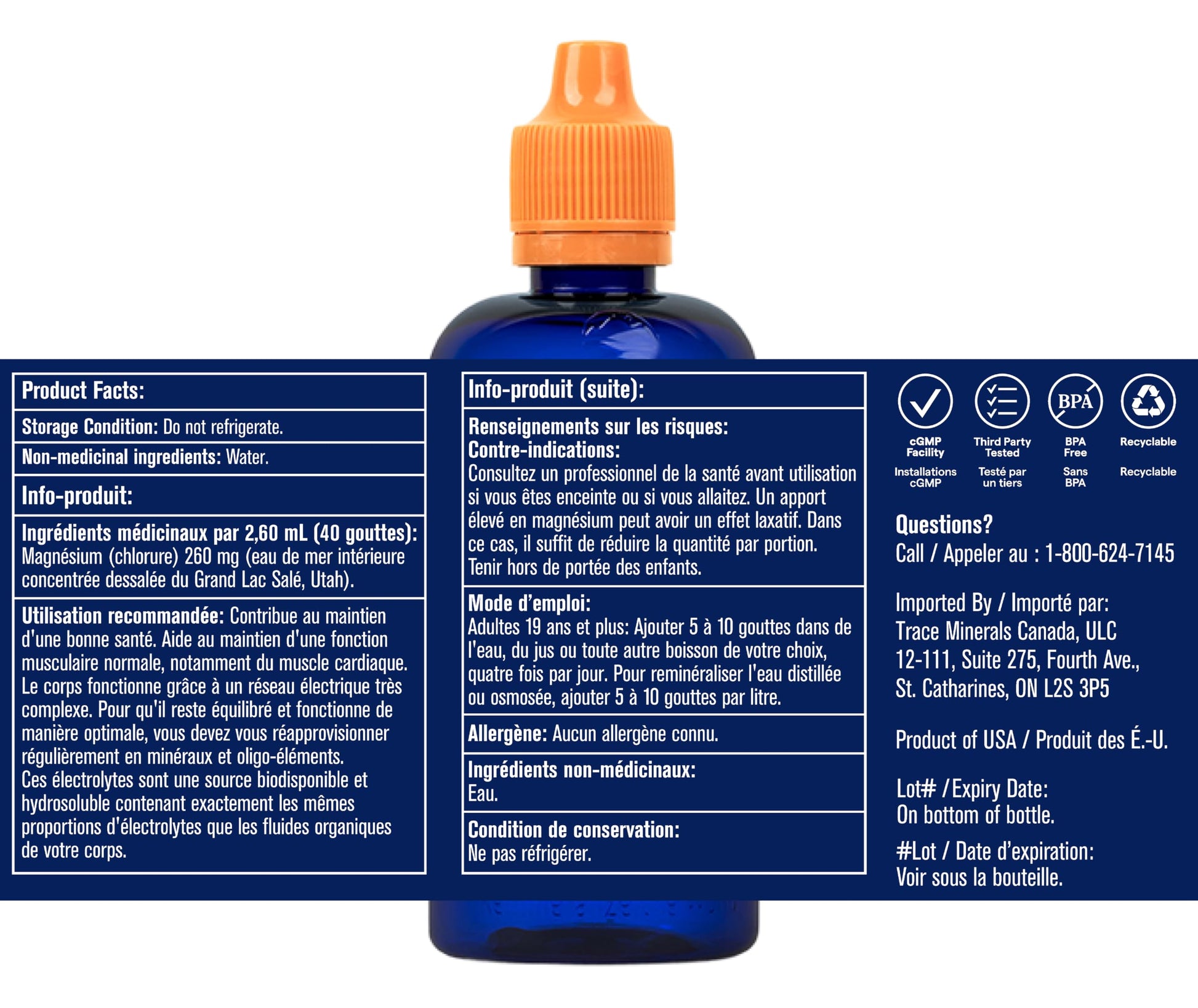 Trace Minerals ConcenTrace Drops - 240 ml, 96 Day Supply, Unflavored - Full Spectrum Minerals - Ionic Liquid Magnesium, Chloride & Potassium Electrolytes - Low Sodium Hydration Trace Minerals