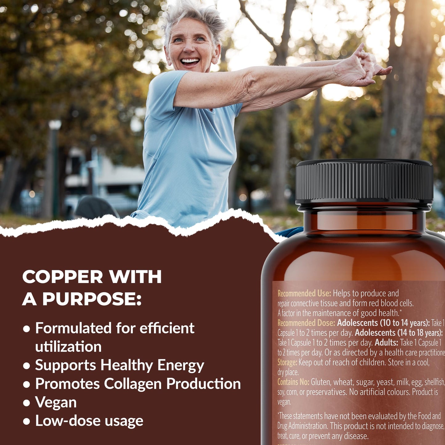 Pure Lab Vitamins Copper Glycinate 1mg - 150 Vegi-caps - Available at All In One Marketplace Canada