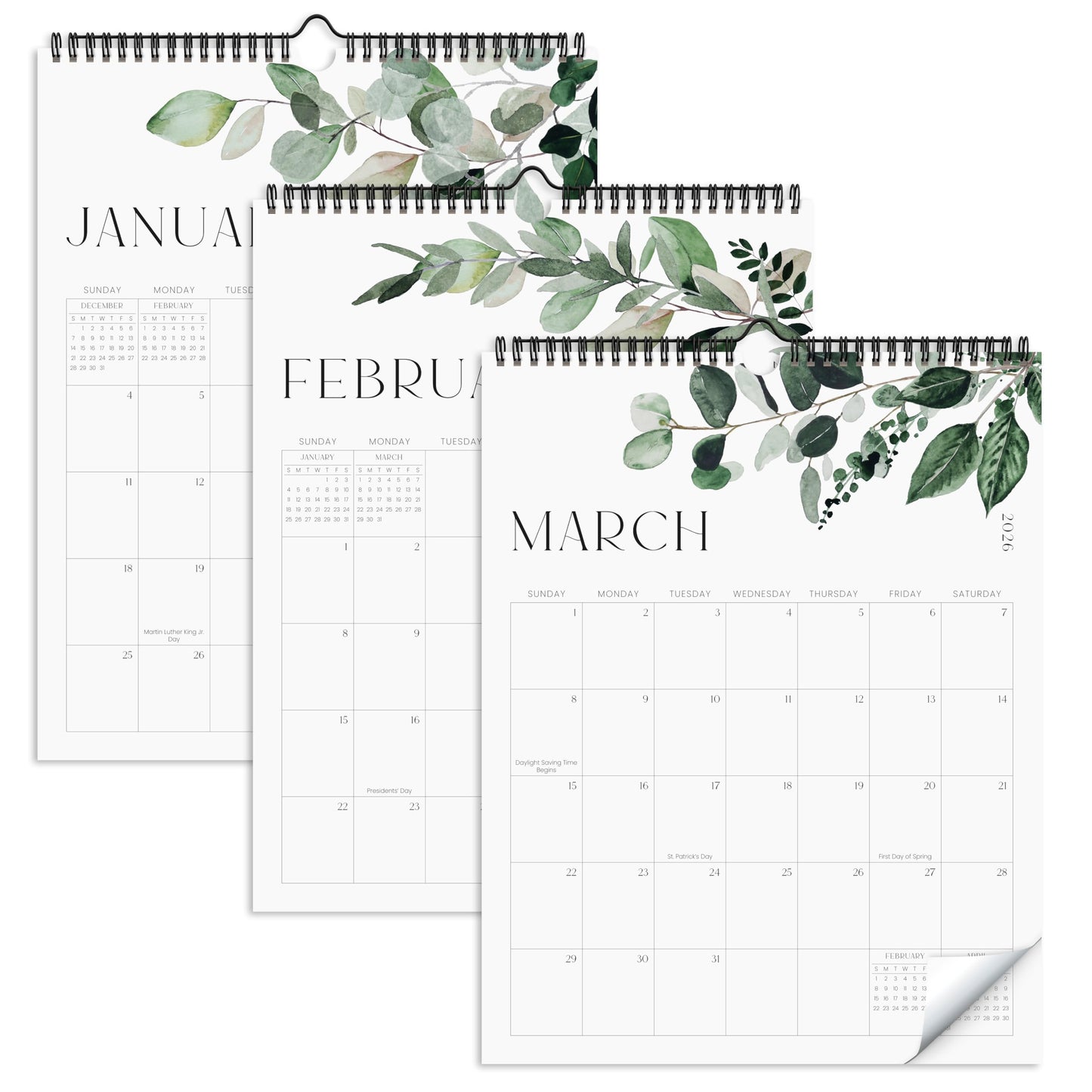 Aesthetic 2026-2027 Wall Calendar - Runs from January 2026 Until July 2027 - The Perfect Modern Greenery Calendar Planner for Easy Organizing