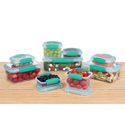 Sistema Food Storage Containers with Lids for Lunch, Meal Prep and Leftovers, Dishwasher Safe, BPA-Free, Teal, 18 Piece Set - Available at All In One Marketplace Canada