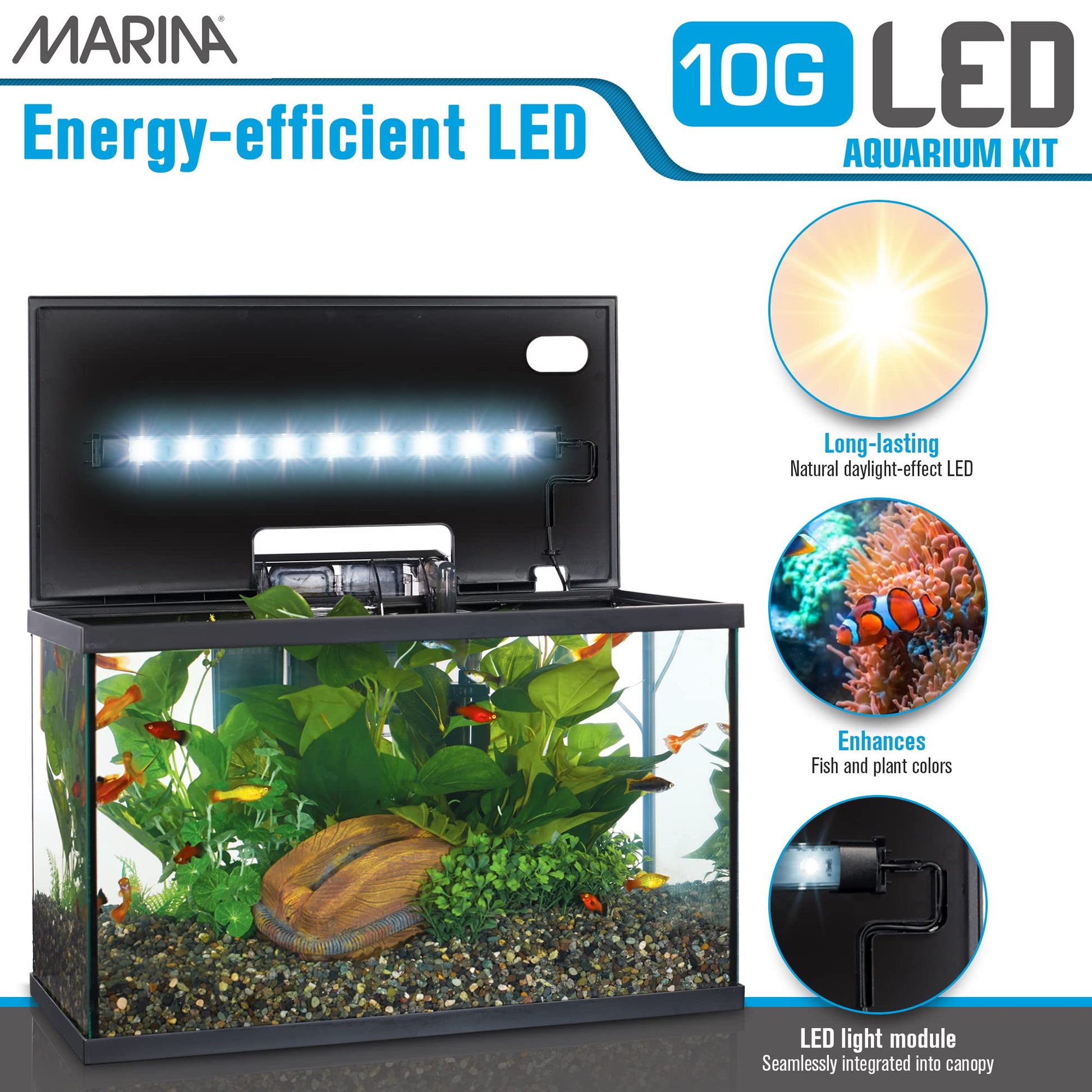 Marina LED Aquarium Kit, 10 Gallon, (15256A1) 🍁 All In One Marketplace Canada Marina