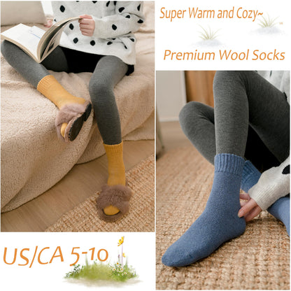 VoJoPi Wool Socks for Women, 5 Pairs Warm Winter Thermal Cozy Crew Boot Ladies Gifts Socks for Hiking Walking 🍁 All In One Marketplace Canada