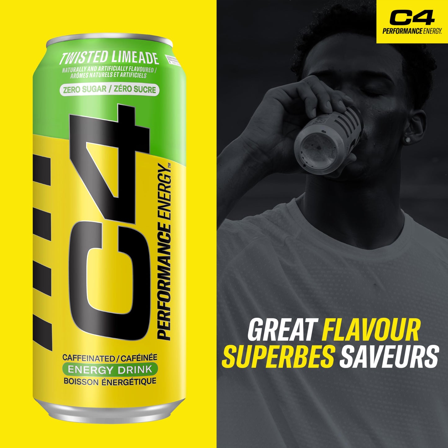 Cellucor C4 Performance Energy Drink, Twisted Limeade, Carbonated Sugar Free Drink with no Artificial Colours or Dyes, 473mL, 12 count
