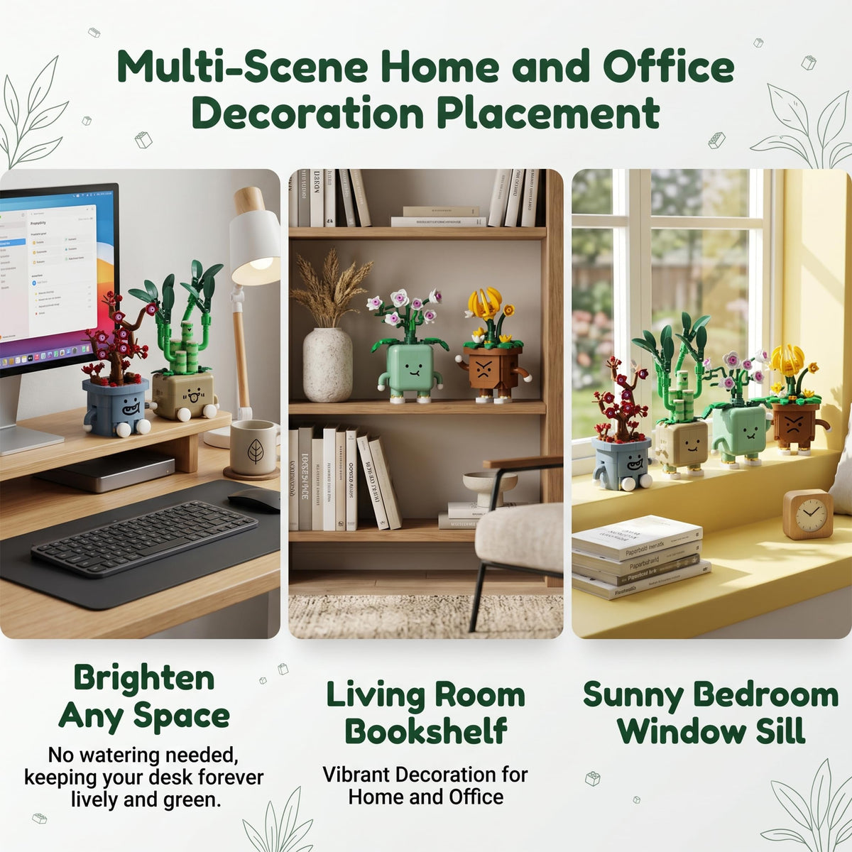 Loyratche 4 Pack Botanicals Cute Plants Building Set, 968PCS Flower Botanical Collection Building Toys for Home Office Décor Christmas Birthday Gifts 🍁 All In One Marketplace Canada