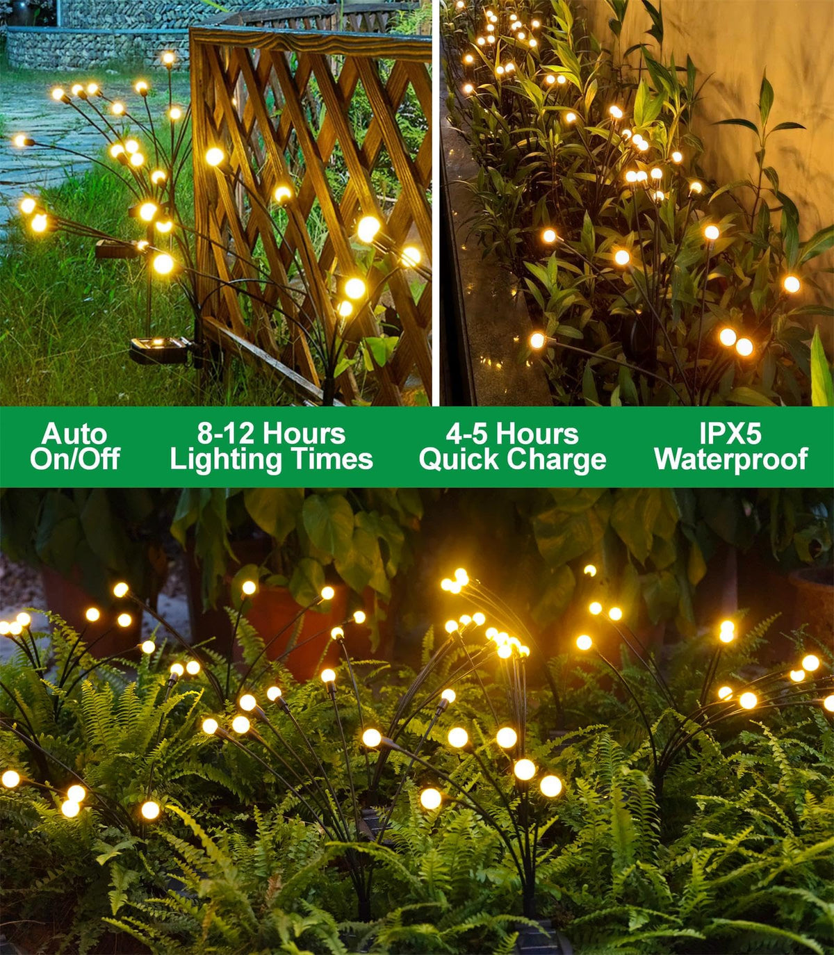 SIOTMERA 6 Count Solar Lights Outdoor Waterproof IPX5, Solar Garden Lights, Wind Swaying Firefly Lights, Christmas Lights Outdoor, for Yard Lawn Pathway Decoration Lighting, WarmYellow 🍁 All In One Marketplace Canada