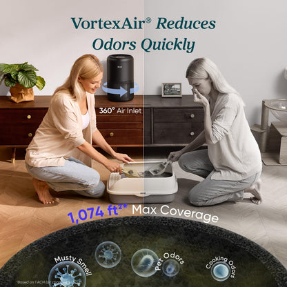 Levoit Air Purifiers Large Room Home Up to 1073 ft², Core 300-P Black