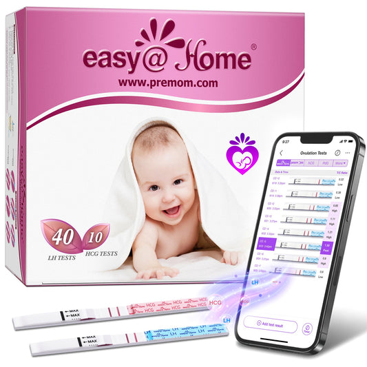Easy@Home 40 Ovulation & 10 Early Pregnancy Tests Strips Kit: Accurate Clear Result & Easy to Use Fertility Test | 40 LH + 10 HCG