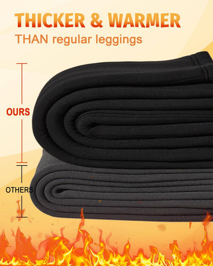 CTHH Fleece Lined Leggings for Women Thermal Tummy Control High Waist Yoga Pants Winter Slimming Workout Running Tights 🍁 All In One Marketplace Canada