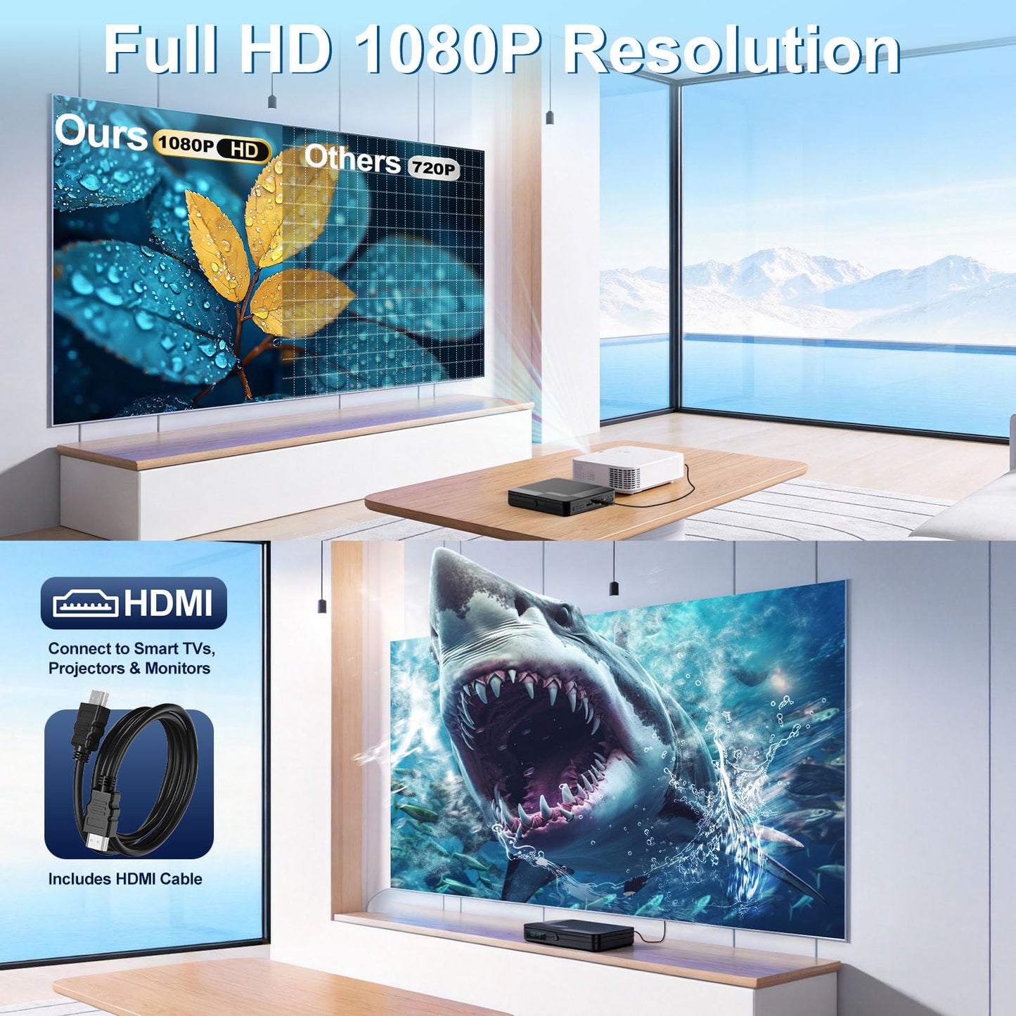 Homlab Mini DVD Player with Remote Control - All Region Free 1080P HD Small Compact CD DVD Player for Smart TV & Projector, Features HDMI Output, Headphone Jack, USB 2.0 Input, PAL/NTSC Support Homlab