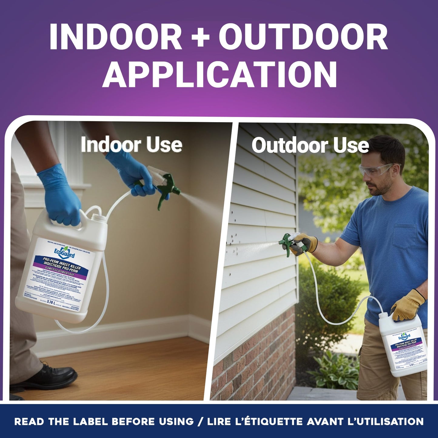 EcoGuard Pro-Perm Insect Killer 3.78L | Professional Insecticide with Fast-Acting Residual Formula | 60 Day Protection | Water-Based, Ready-to-Use Indoors & Outdoors | Sprayer Not Included