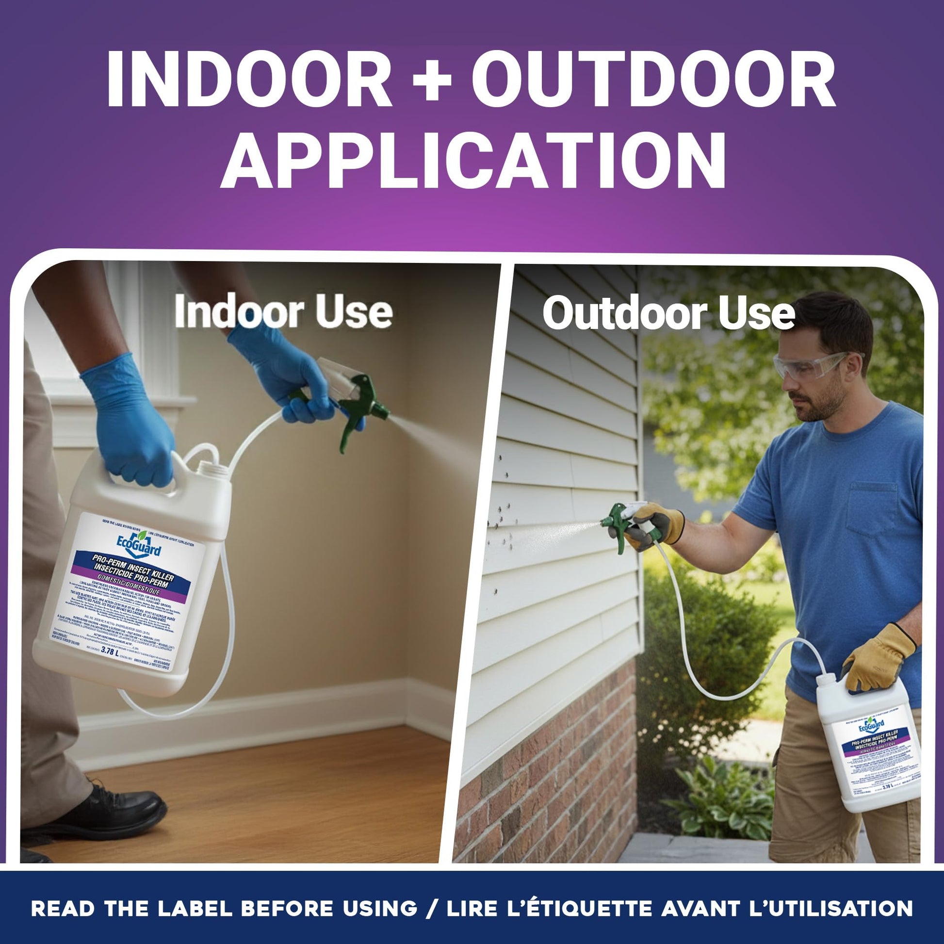 EcoGuard Pro-Perm Insect Killer 3.78L | Professional Insecticide with Fast-Acting Residual Formula | 60 Day Protection | Water-Based, Ready-to-Use Indoors & Outdoors | Sprayer Not Included