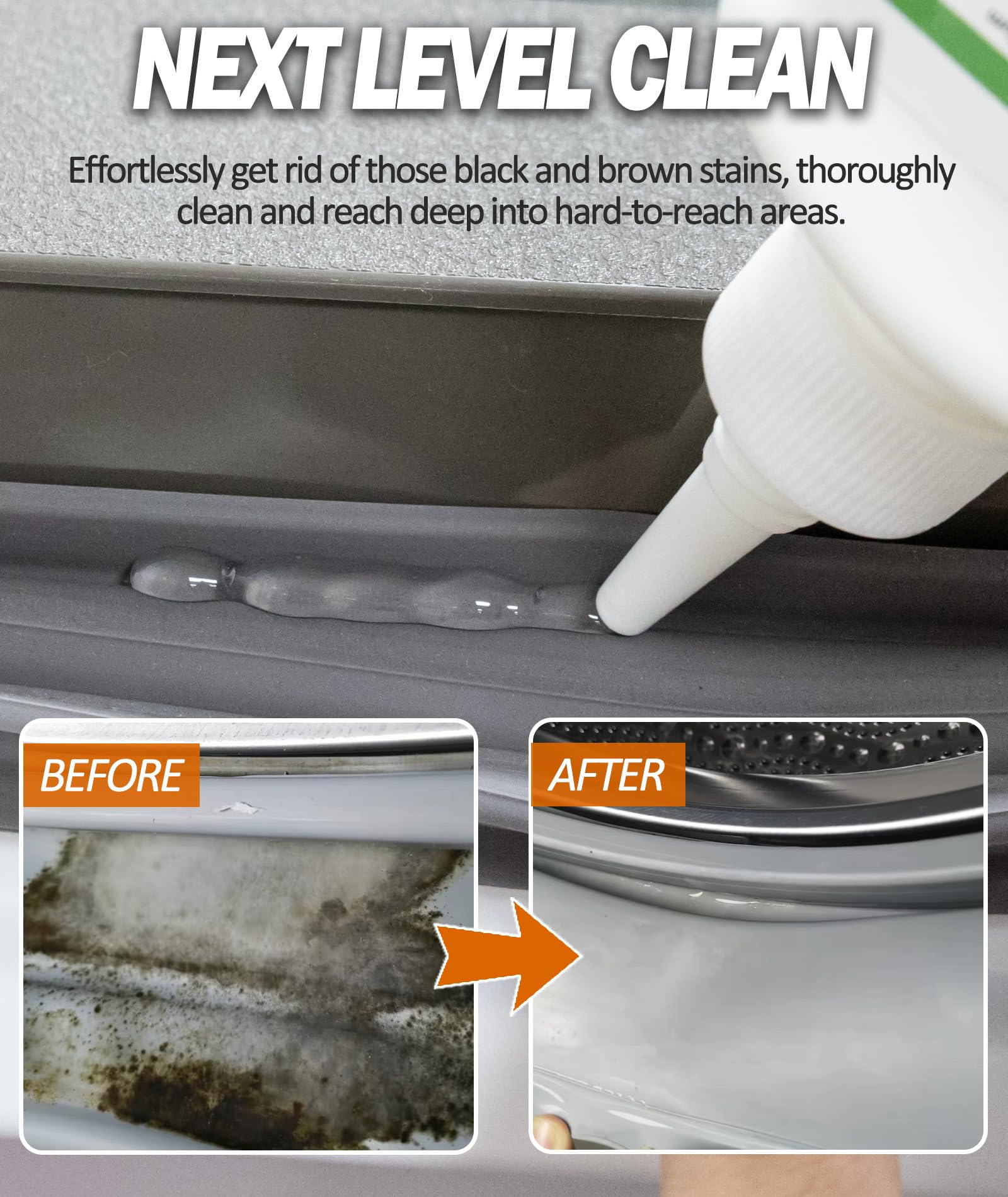Mould Remover Gel, Powerful Mould Mildew Remover for Washing Machine, Top Load, Front Load, Tub Seal, Grout, Bathroom, Shower, Tiles, Refrigerator Strips, Kitchen Cleaner - 8 fl.oz - Available at All In One Marketplace Canada