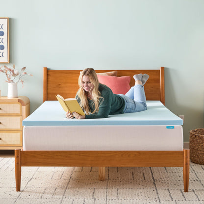 Linenspa 2 Inch Memory Foam Mattress Topper, Gel Infused Twin XL Mattress Topper, CertiPUR-US Certified