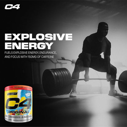 Cellucor C4 Original Pre Workout Powder - Sugar Free Preworkout Energy for Men & Women - 150mg Caffeine, Beta Alanine, Creatine - Hawaiian Punch Fruit Juicy Red, 60 Servings Cellucor