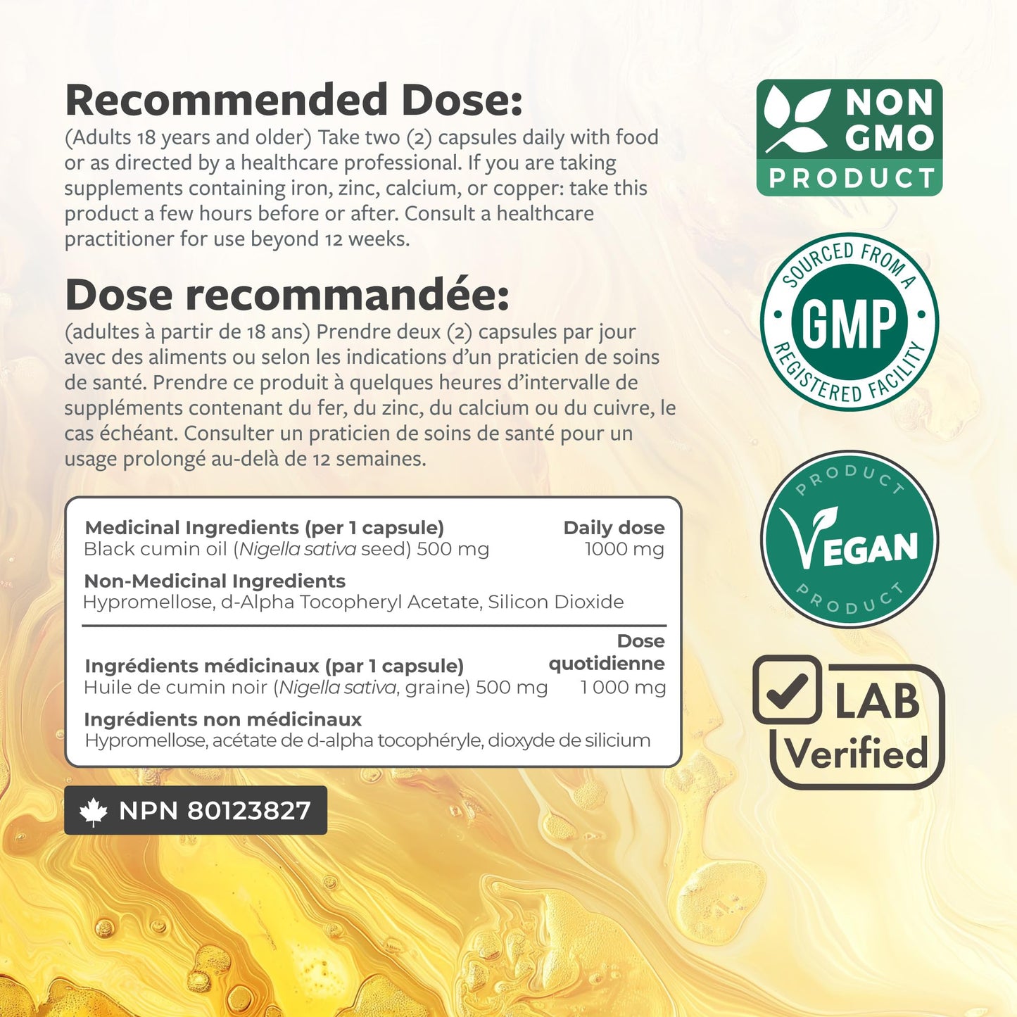 Black Seed Oil Capsules | Cold Pressed | Antioxidant, Blood Sugar & Liver Support | Pure Black Cumin Seed Oil | High in Omega 3 6 9 | Non-GMO & Vegan Black Cumin Oil | 120 Nigella Sativa Softgels - Available at All In One Marketplace Canada