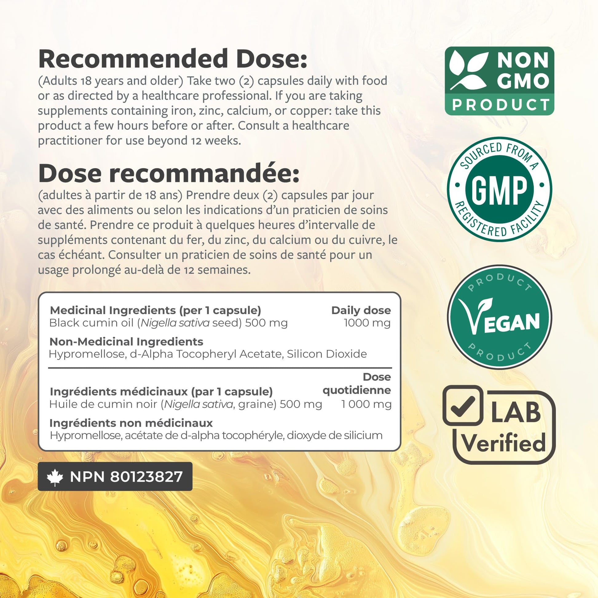 Black Seed Oil Capsules | Cold Pressed | Antioxidant, Blood Sugar & Liver Support | Pure Black Cumin Seed Oil | High in Omega 3 6 9 | Non-GMO & Vegan Black Cumin Oil | 120 Nigella Sativa Softgels - Available at All In One Marketplace Canada