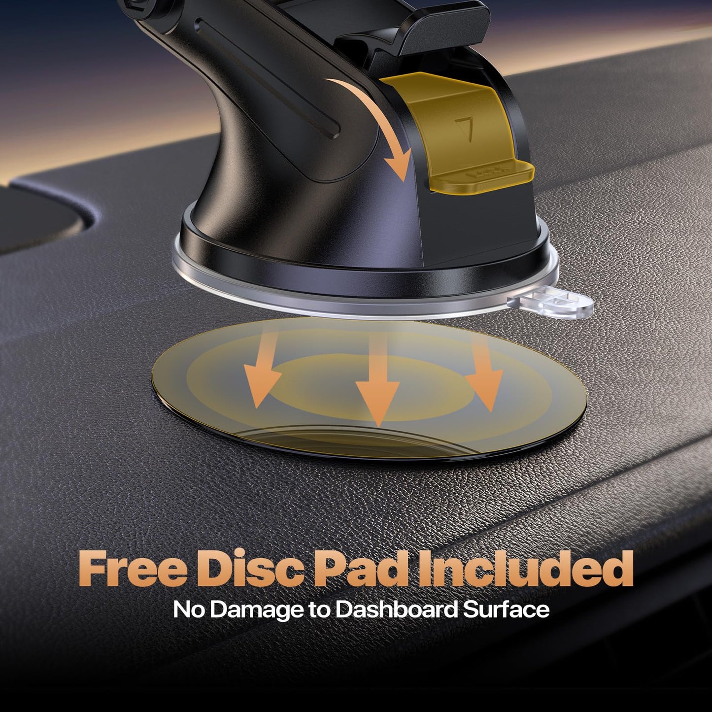 Miracase Phone Holder for Your Car, GPS Vehicle Mounts with Suction Cup Base & Vent Hook, Long Adjustable Arm & 360° Rotation for Multiple Viewing Angles, Compatible with 4-7.2 Inch Phones