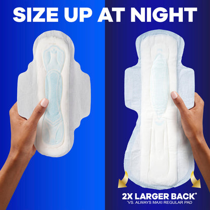 ALWAYS MAXI OVERNIGHT PADS WITH WINGS, SIZE 5, EXTRA HEAVY OVERNIGHT, UNSCENTED, 72 COUNT TOTAL (PACK OF 3)