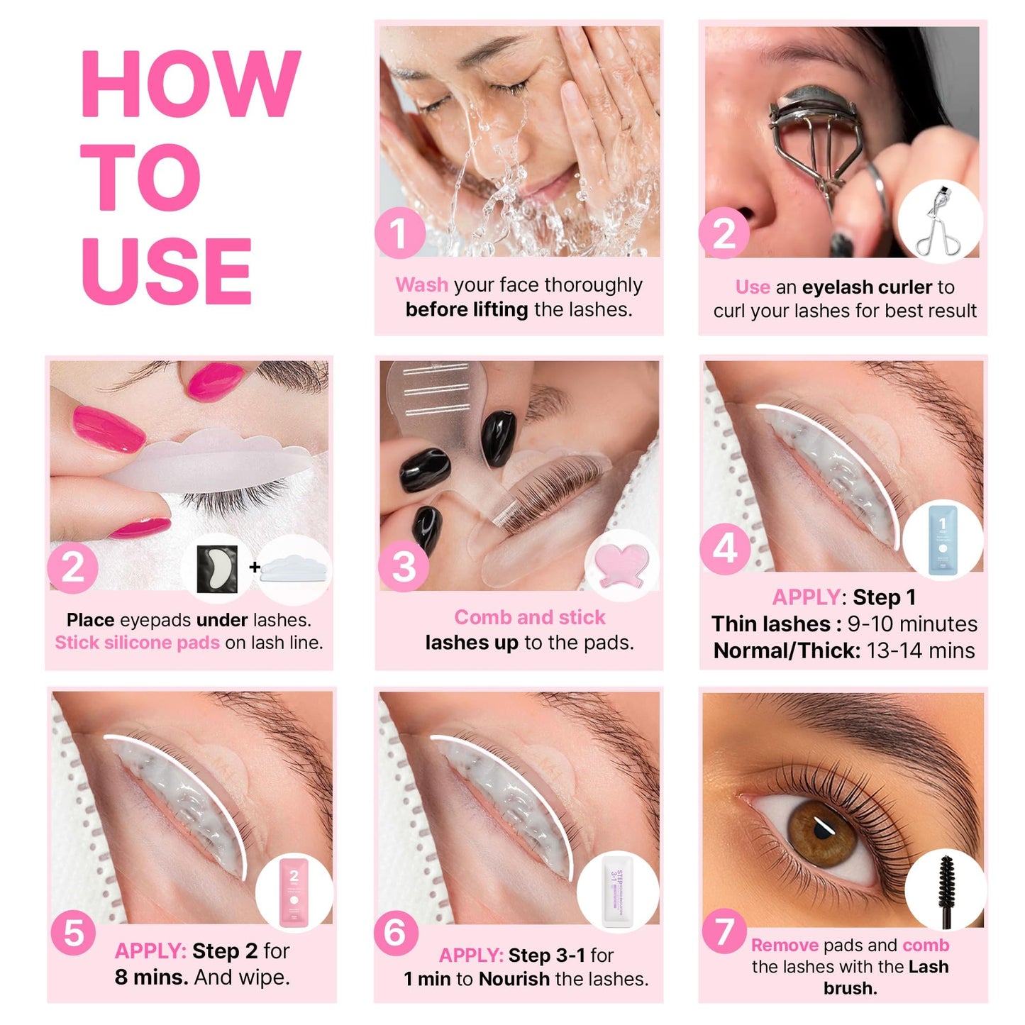 Korean Lash Lift Kit - 5 Sets At Home Eyelash Perm Kit with Upgraded Glue, Eyelash Lift, DIY Lash Perm Easy for Beginner & Professional, Semi Permanent Perming Wave Suitable For Salon & Home (Blue) - Available at All In One Marketplace Canada