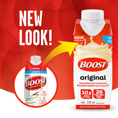 BOOST Original Vanilla Meal Replacement Drink – 6 Pack (237ml each), Case of 4