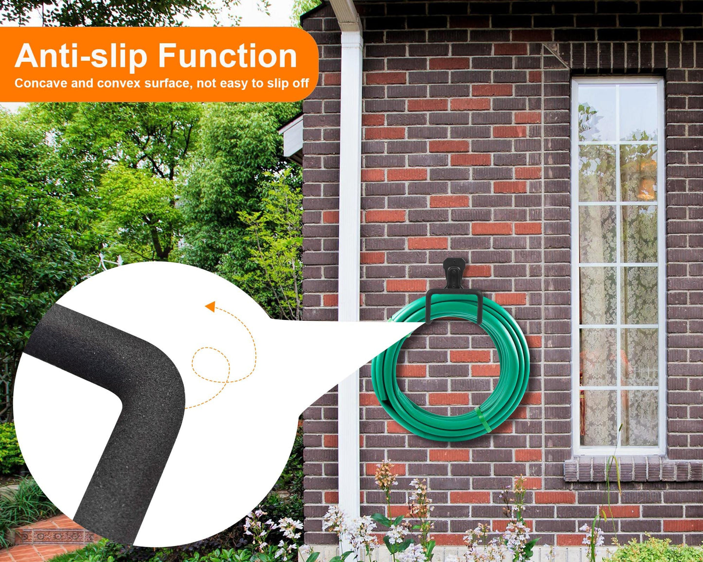 Metal Garden Hose Holder - Heavy Duty Hose Hanger Wall Mounted Water Hose Holder for Outside Yard, Sturdy Hose Reel Hose Hooks Ideal for Water Hose, Extension Cords