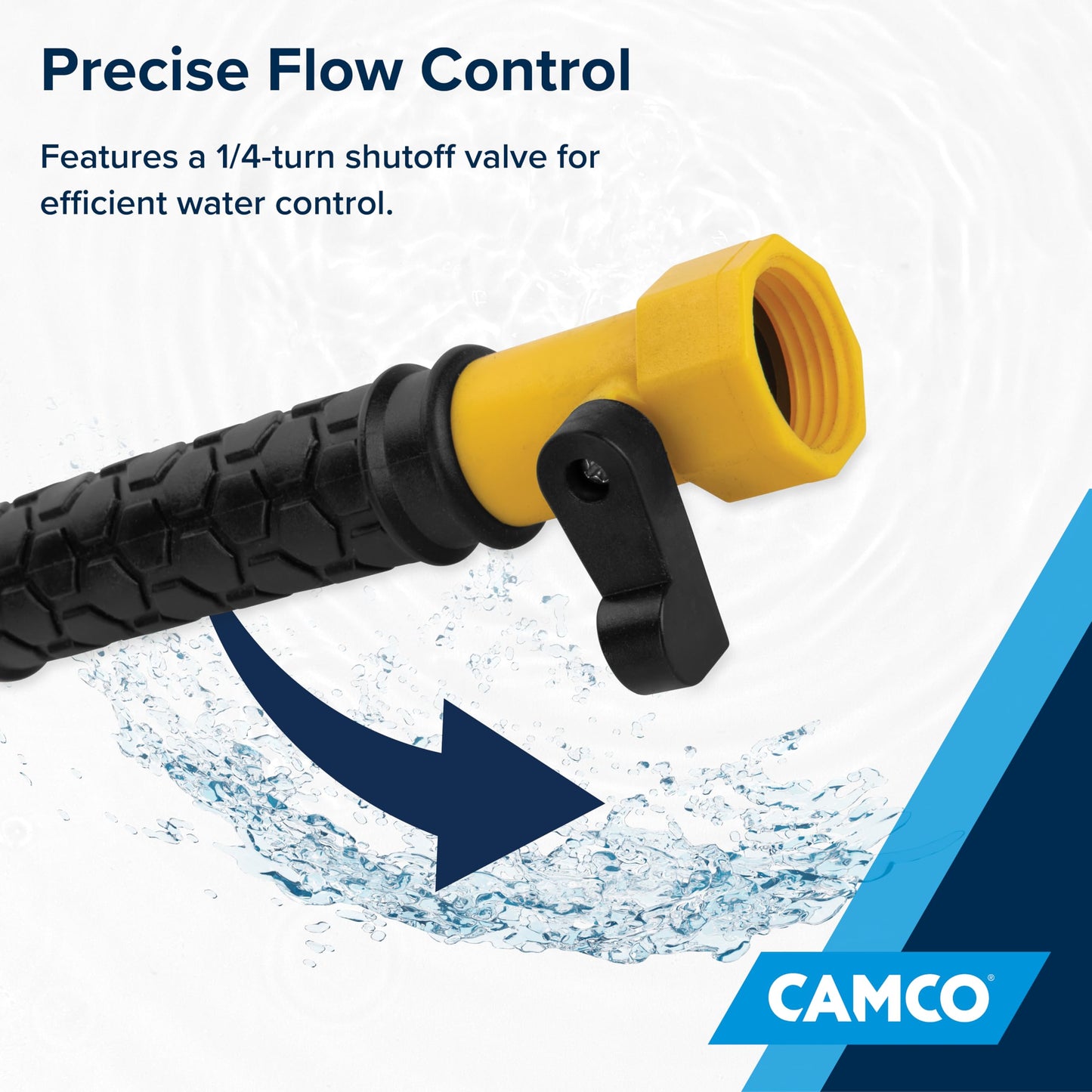 Camco Camper/RV Holding Tank Swivel Stik Rinser | Features Powerful Rotary Cleaning Action & 34-Inches of Flexible Reach | Equipped with 1/4 Turn Shutoff Valve & Ergonomic Easy Grip Handle (40074) Camco