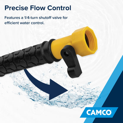 Camco Camper/RV Holding Tank Swivel Stik Rinser | Features Powerful Rotary Cleaning Action & 34-Inches of Flexible Reach | Equipped with 1/4 Turn Shutoff Valve & Ergonomic Easy Grip Handle (40074) Camco