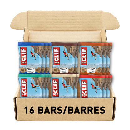 CLIF BAR Energy Bar Variety Pack – 16 Bars, 6 Flavors, 68g Each