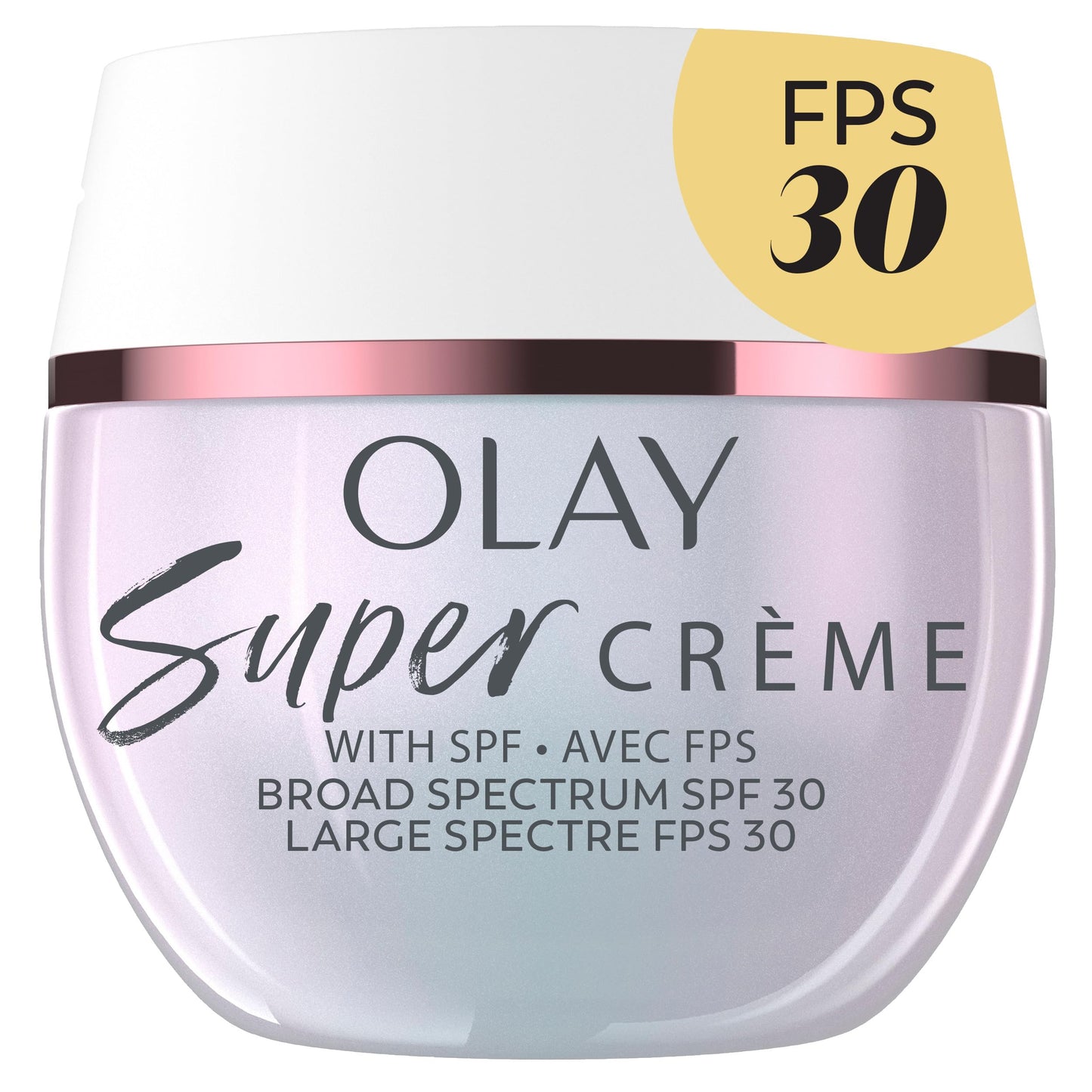 Olay Super Cream with Sunscreen SPF 30, Ultra Lightweight Face Moisturizer with Vitamin C, Hyaluronic Acid, Niacinamide, Vitamin E, and Collagen Peptide that hydrates, smooths, brightens, firms, and protects with SPF, 50 mL - Available at All In One Marketplace Canada