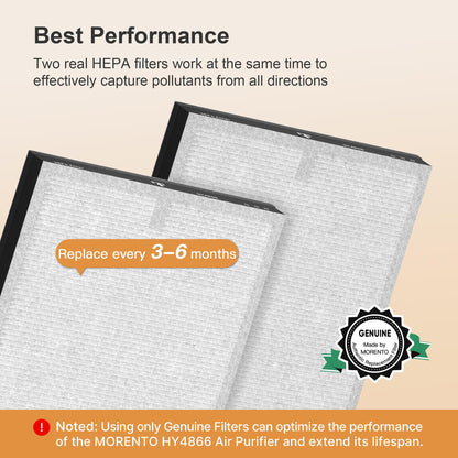 MORENTO 2 Pack HY4866 Genuine Air Purifier Replacement Filter for HY4866 Air Purifier, Enhanced Version - Available at All In One Marketplace Canada