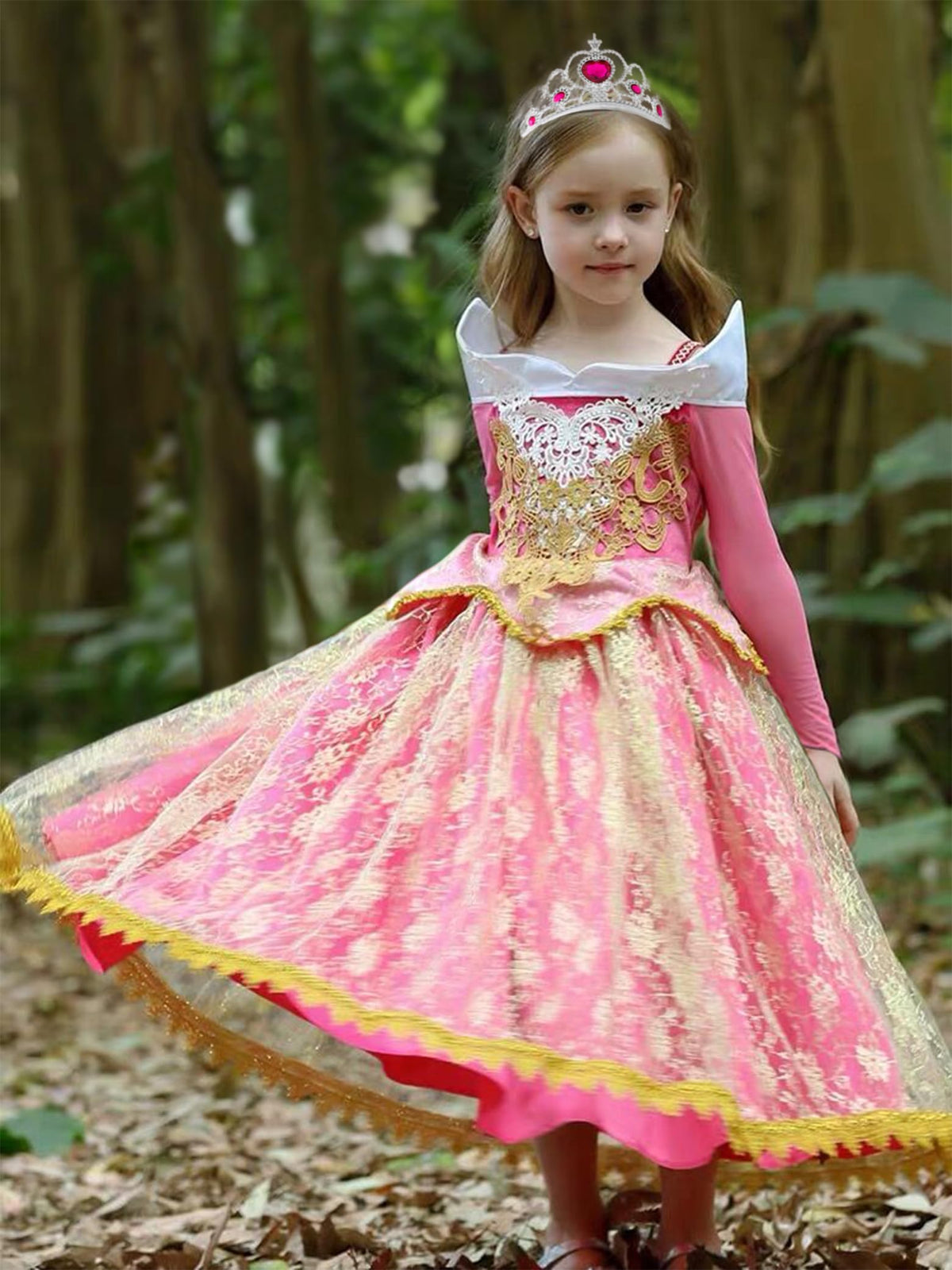 Aoiviss Princess Costume for Girls Toddler Pink Princess Dress Up Outfit 🍁 All In One Marketplace Canada