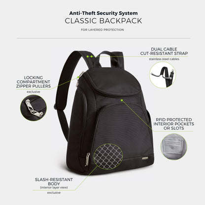 Travelon Backpack,Black,One Size Travelon