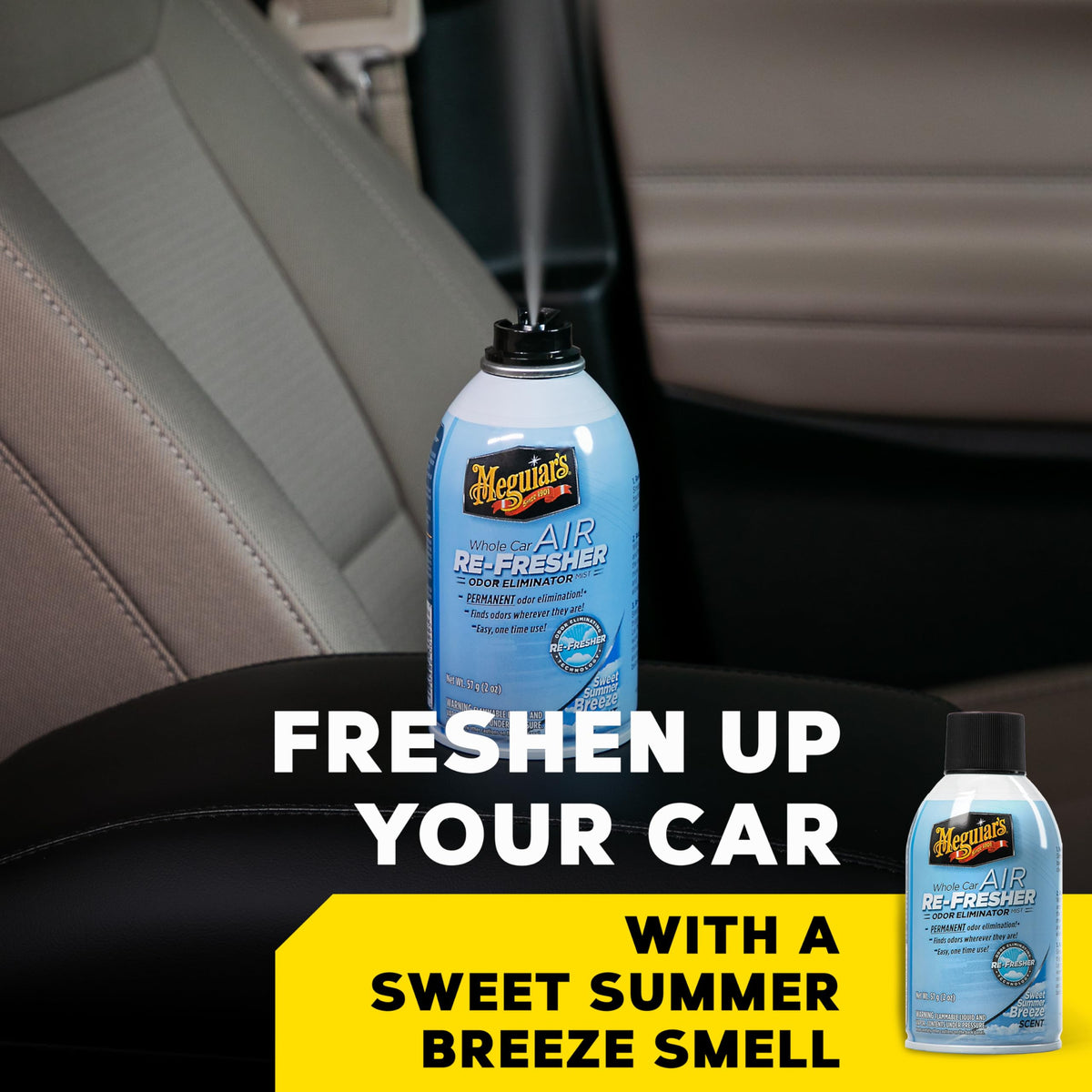 Meguiar’s Whole Car Air Refresher Odor Fighting Mist Summer Breeze, 2 Oz