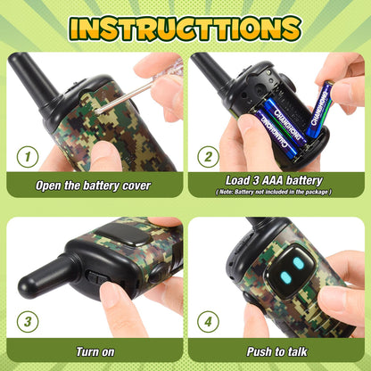 Walkie Talkies for Kids, Exssary Toys for Boys Girls 3-6 Walkie Talkie 3 4 5 6 Year Old Boy Gifts Christmas Birthday Gifts Camping Military Army Outdoor Toys for Kids 3-5 Camouflage Green 🍁 All In One Marketplace Canada
