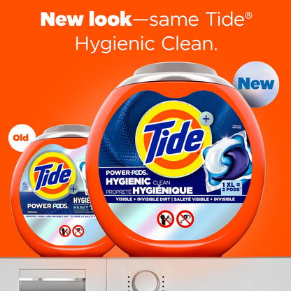 Tide Hygienic Clean Power PODS Laundry Detergent Pacs, Original Scent, 63 Count, Removes Visible and Invisible Dirt, laundry soap detergent pacs - Available at All In One Marketplace Canada
