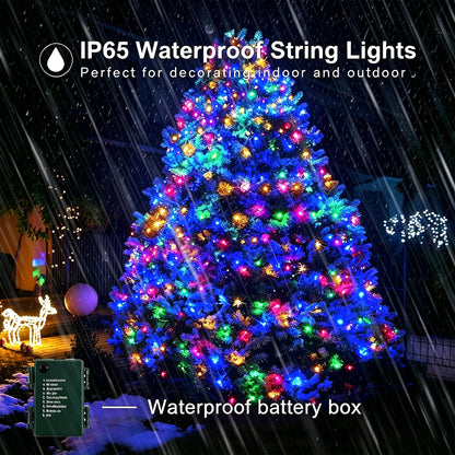 Mewuvn 2Pack 80FT 200 LED Battery Operated Christmas String Lights Outdoor/Indoor, Timer & 8 Modes with Green Wire Christmas Tree Lights, Waterproof Fairy Lights for Xmas Tree Garden(Multicolor) 🍁 All In One Marketplace Canada