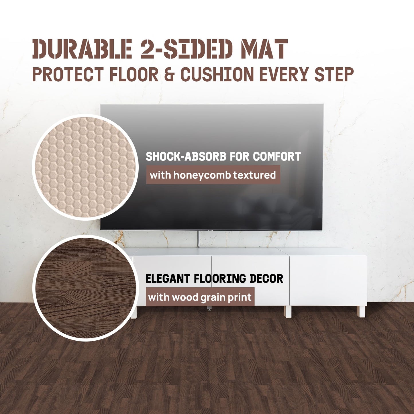 Yes4All EVA Interlocking Mats, Puzzle Floor Tiles, Foam Floor Padding with Border for Furniture, Home Space, Living Room, Garage - Dark Oak Wood, 1.02 m2 🍁 All In One Marketplace Canada