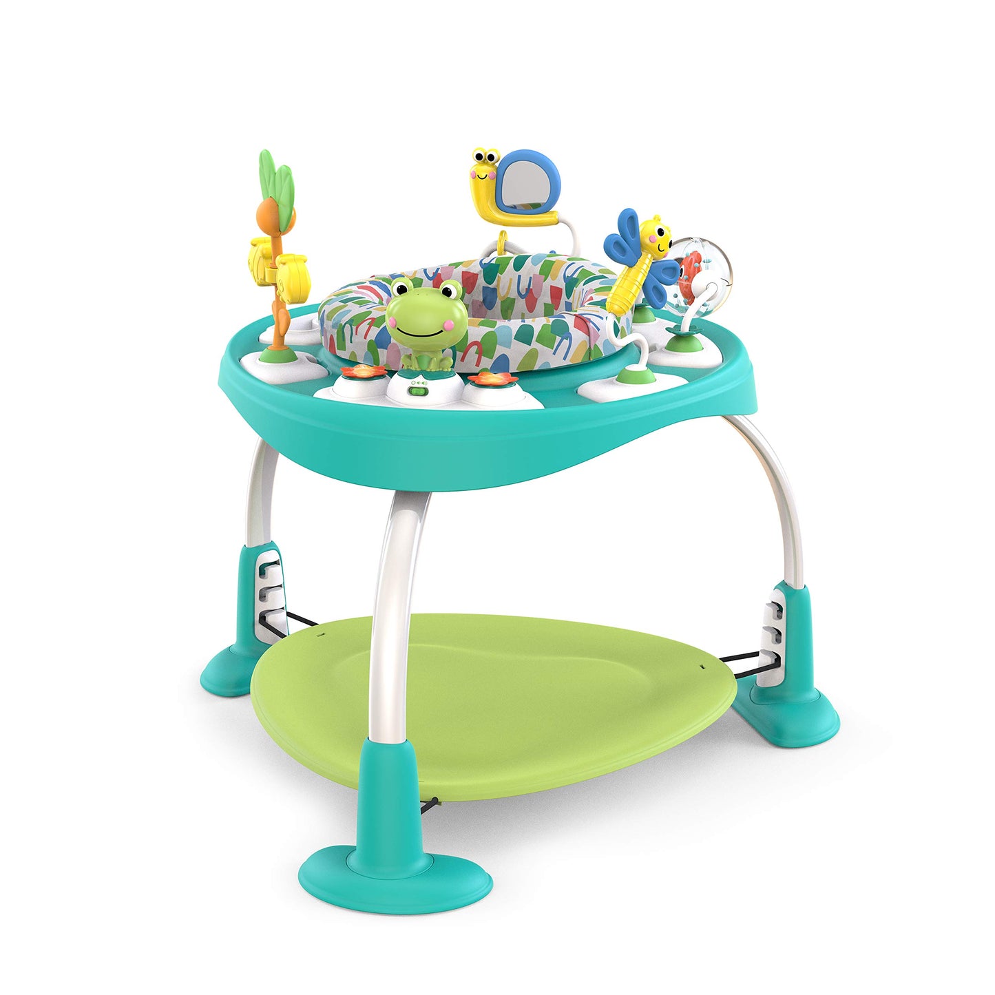 Bright Starts Bounce Bounce Baby 2-in-1 Activity Center Jumper & Table - Playful Pond (Green), 6 Months+ Bright Starts