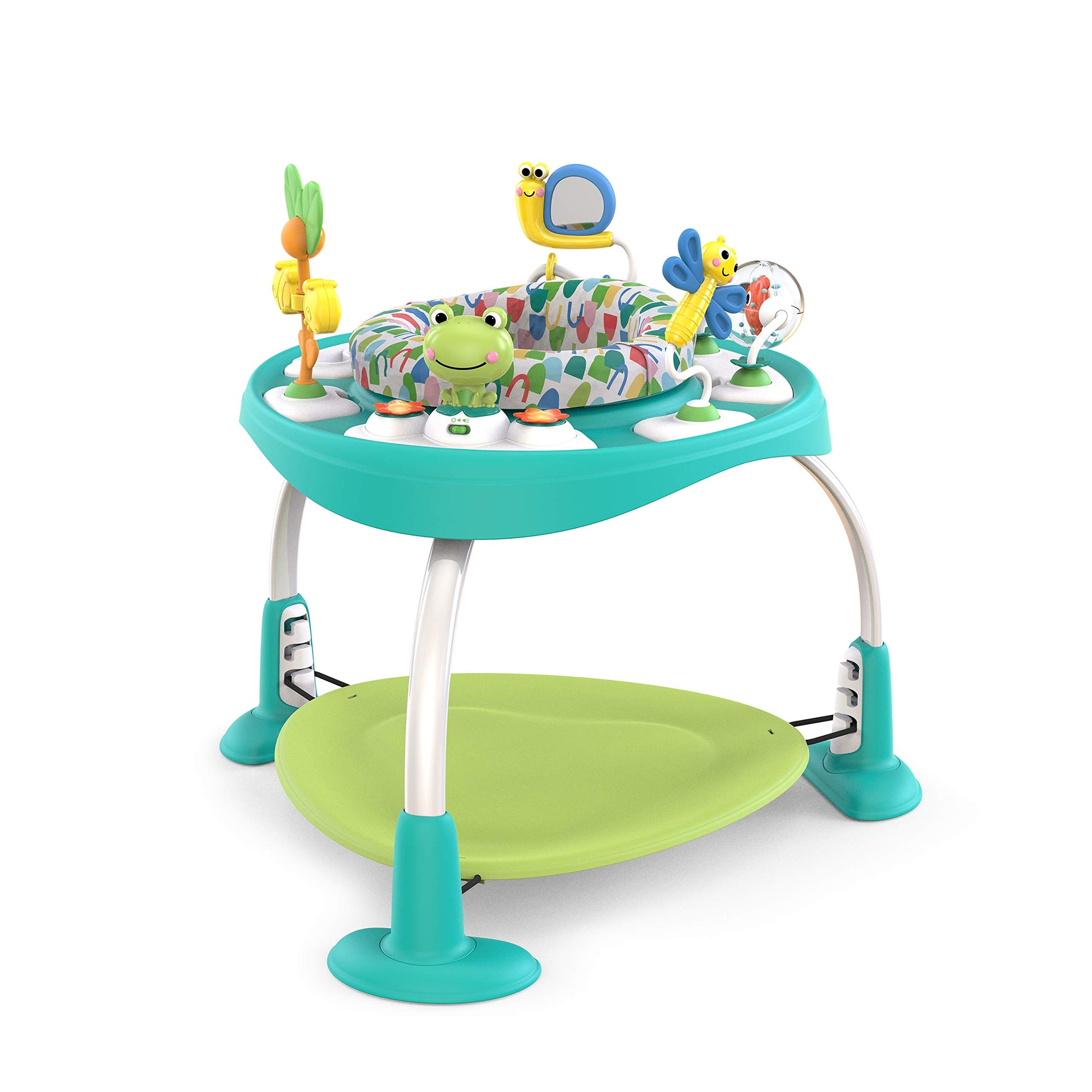 Bright Starts Bounce Bounce Baby 2-in-1 Activity Center Jumper & Table - Playful Pond (Green), 6 Months+ Bright Starts