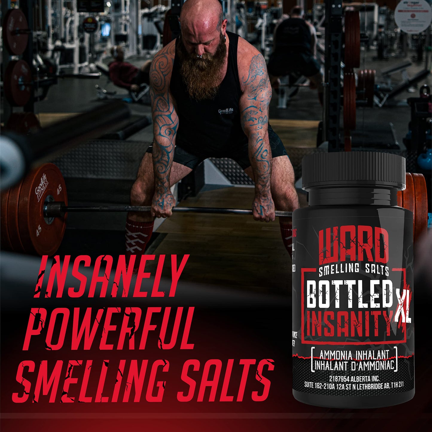 Ward Smelling Salts - Bottled Insanity - Insanely Strong Smelling Salt For Powerlifting Hockey Football Weight Lifting and More | Insane Smelling Salt - Available at All In One Marketplace Canada