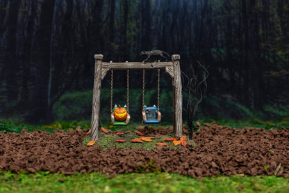 Department 56 Village Collection Accessories Halloween Got a Push Spooky Swingset Figurine, 4.25 Inch, Multicolor