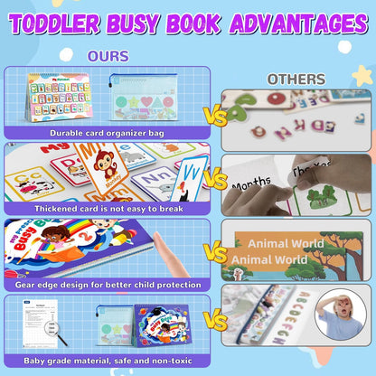 Busy Book for Toddlers 3+, Preschool Learning Activities with 30 Themes Prek Preschool Workbooks, Montessori Educational Learning Toys Activity Books for Christmas Birthdays Gifts Boys Girls 🍁 All In One Marketplace Canada