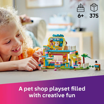 LEGO Friends Pet Accessories Shop Pretend Play Set - Building Toy for Kids, Girls and Boys, Ages 6+ - with 3 Minidolls, Toy Dog, Cat, & Rabbit - Gift Idea for Ramadan - 42650