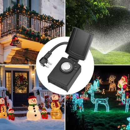 BN-LINK Outdoor 24-Hour Mechanical Timer Outlet, 2 Grounded Outlets 🍁 All In One Marketplace Canada