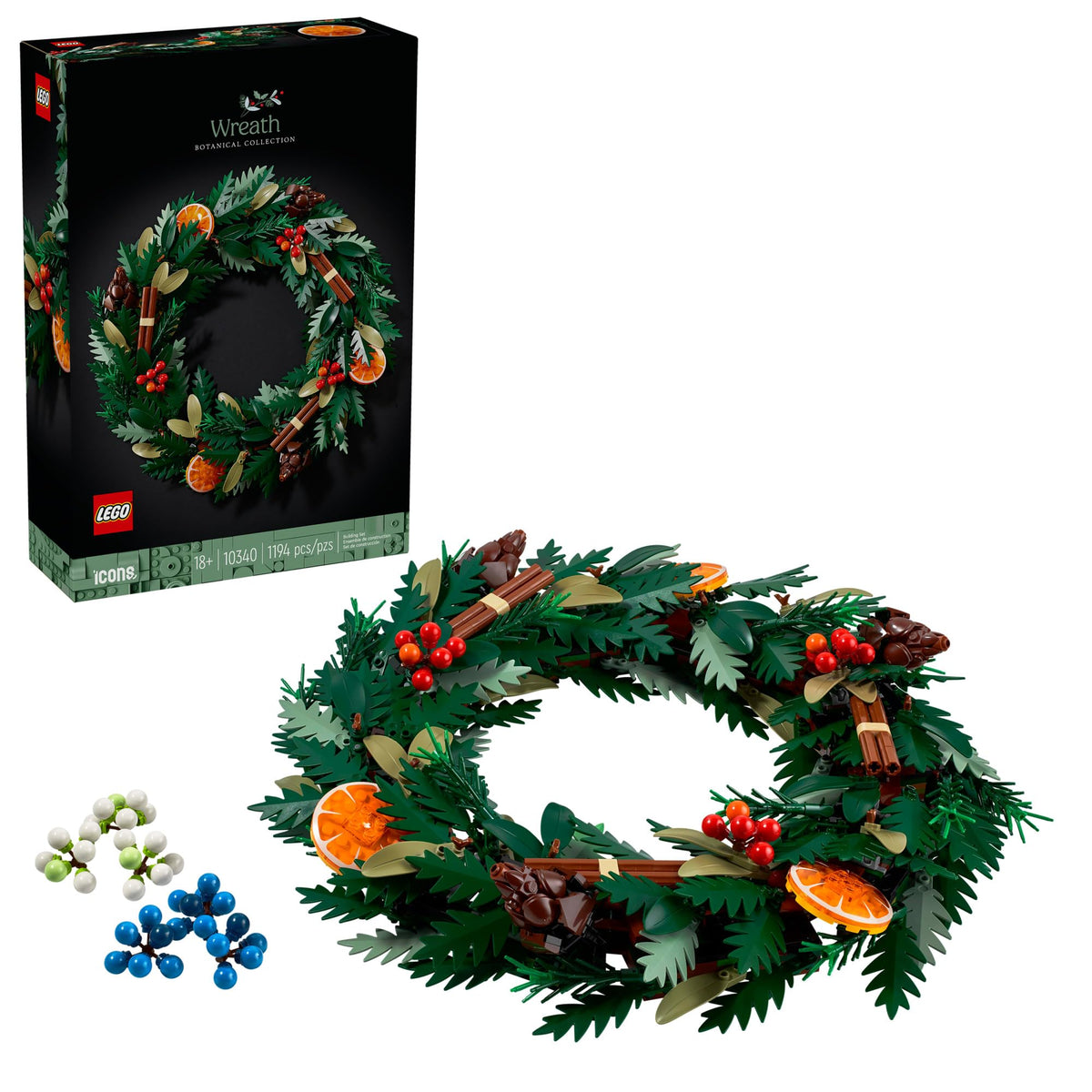 LEGO Icon Wreath Building Set - Artificial Christmas Wreath for Decoration W/Four Hanging Loops for Display Ideas for Mom, Dad, & Significant Others - 10340 🍁 All In One Marketplace Canada